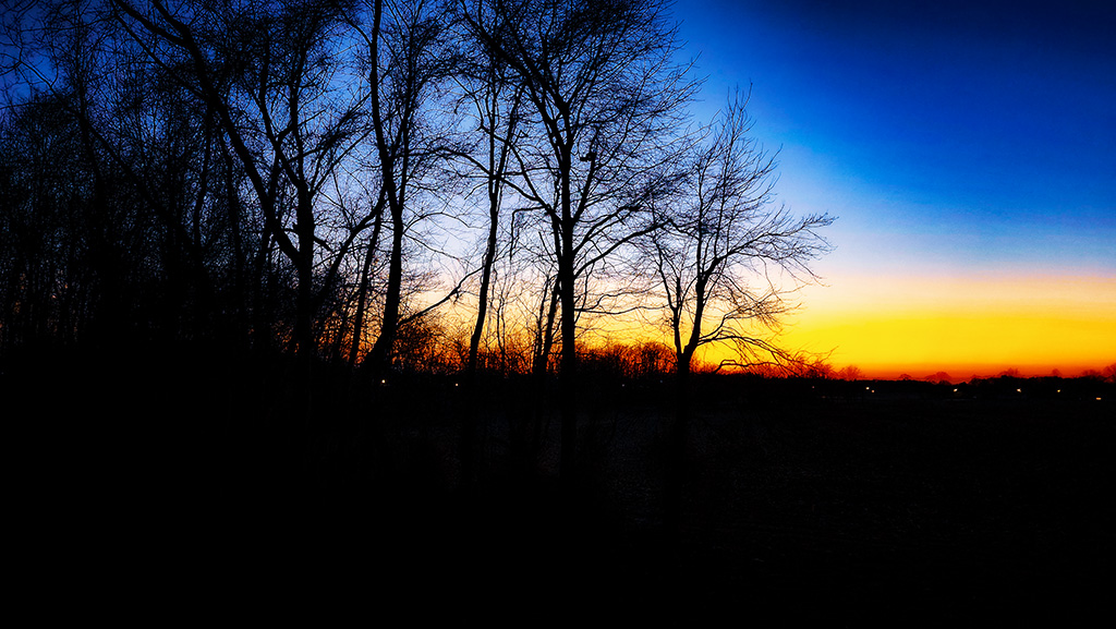 sunset photo over rural Indiana