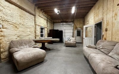 the wall-less room is waiting patiently for the contractor to arrive