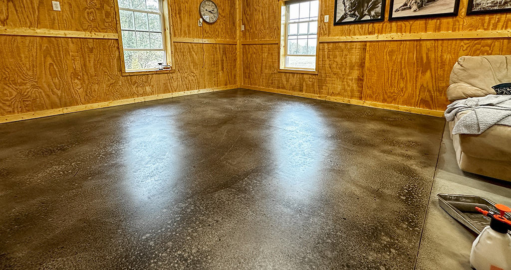 floor dye – half is half done