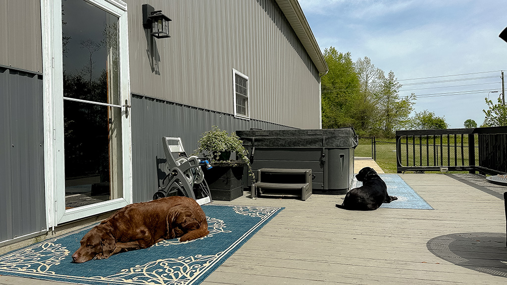 the crew taking a break